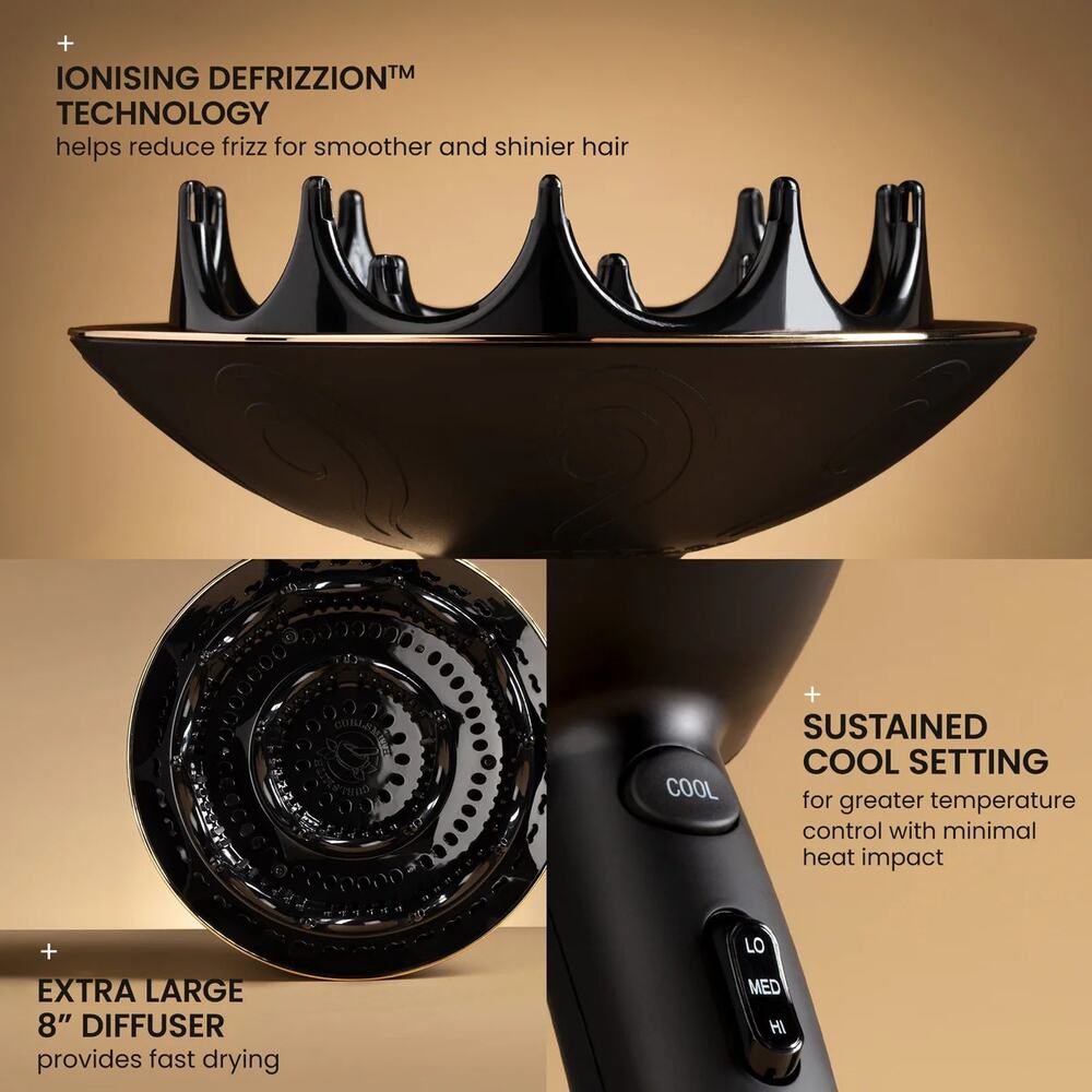 Curlsmith De-Frizzion Hair Dryer Attachment Bundle OEM Diffuser Pick